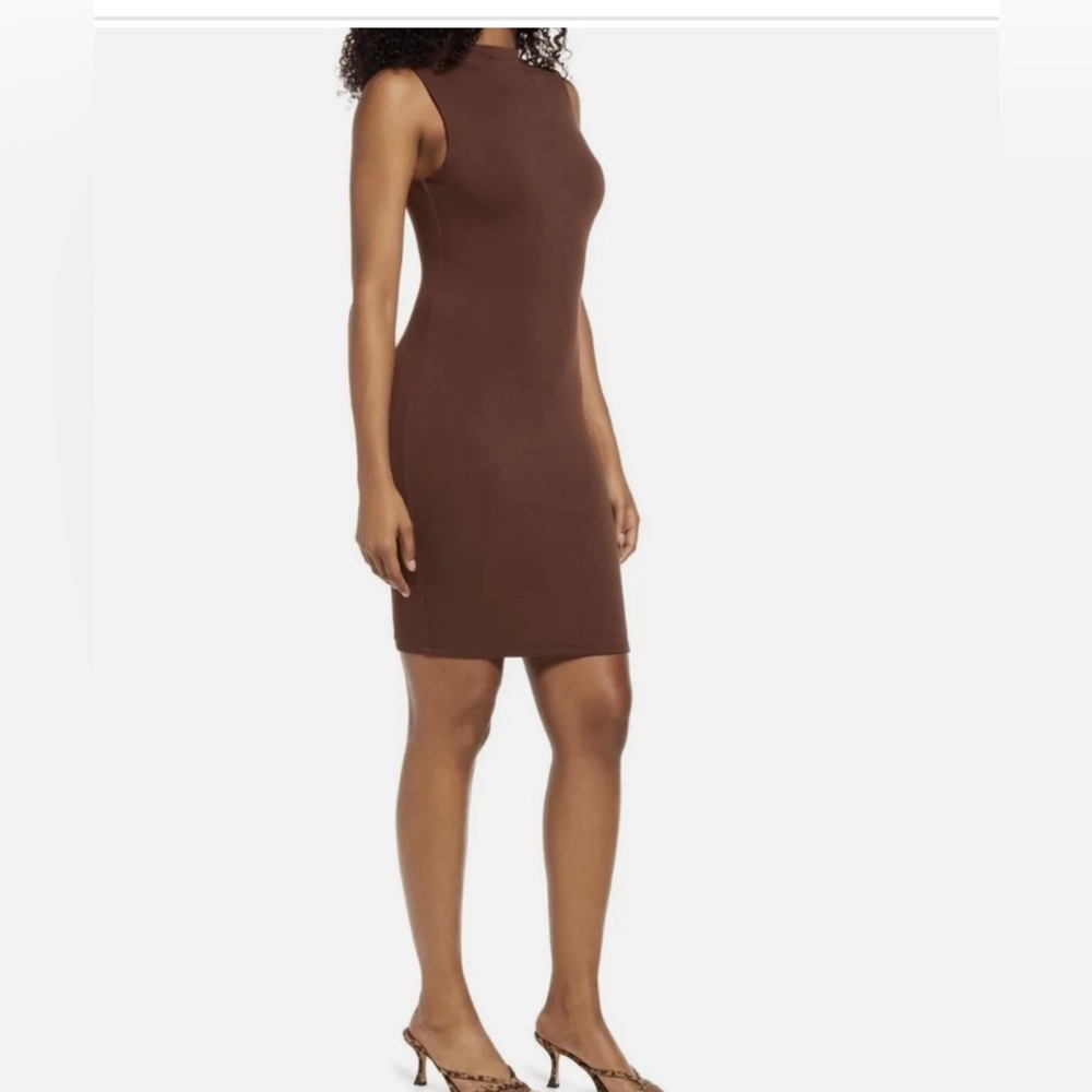 NAKED WARDROBE Tank Bodycon Minidress//Size‎ Medium//Brown - Picture 7 of 11